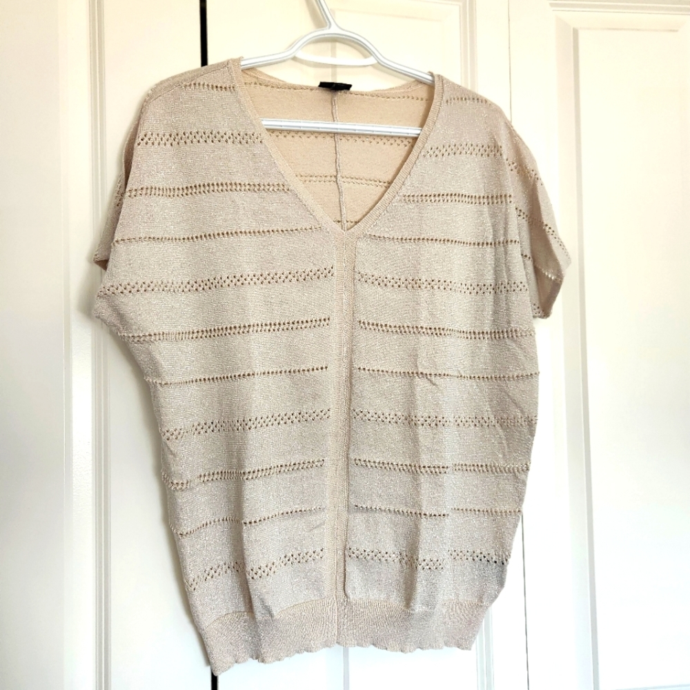 Torrid Size 00 Ivory Shimmer Layering Sweater